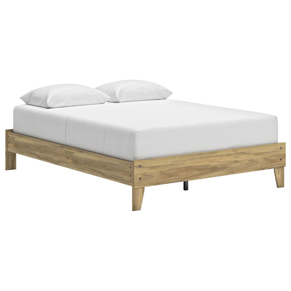 Ashley Bermacy Queen Platform Bed in Light Brown, , large