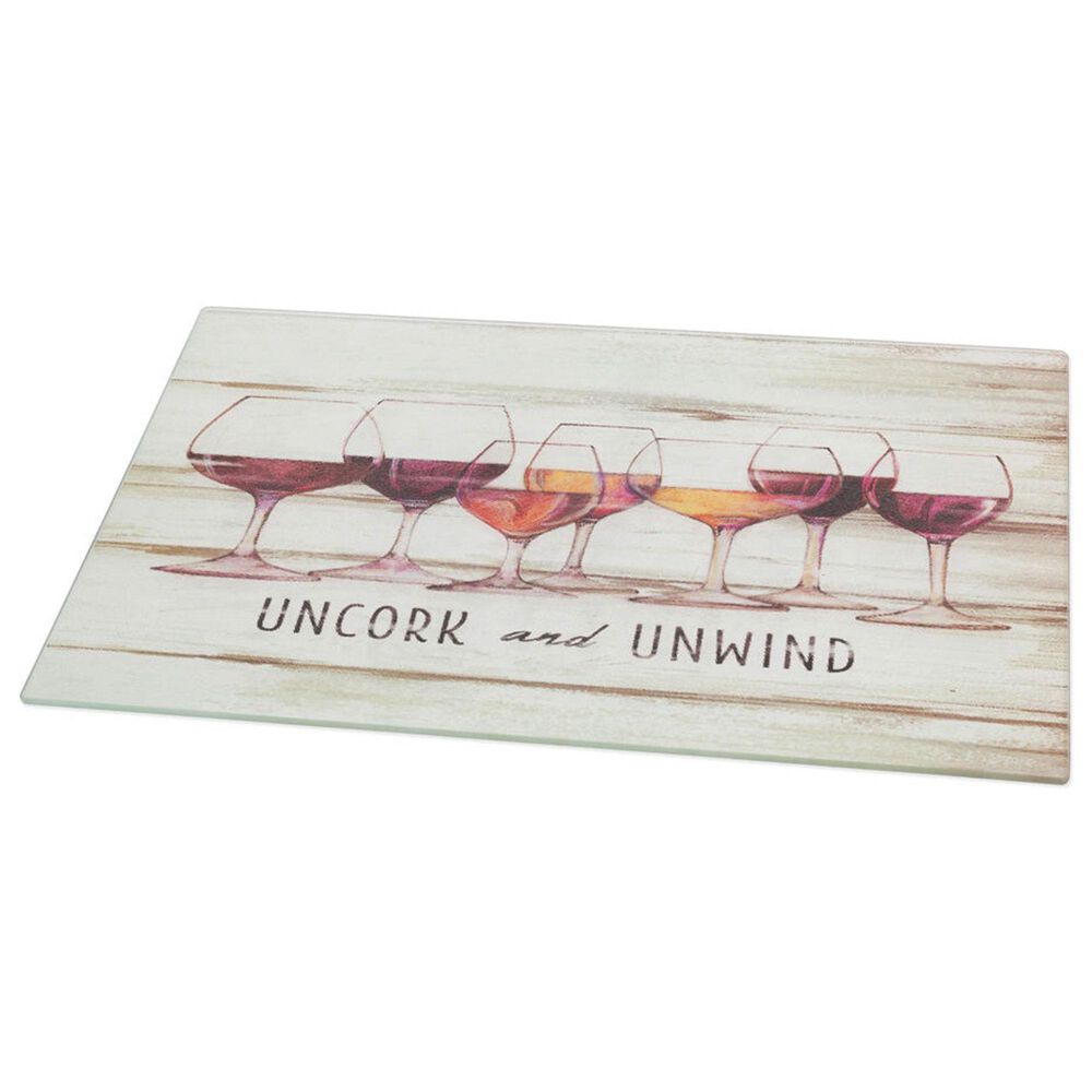Boston International Uncork and Unwind Large Cutting Board in Beige, Red, Purple, Yellow and Brown, , large