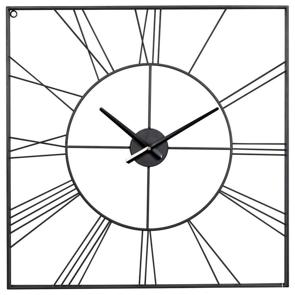CosmoLiving by Cosmopolitan 24" Industrial Metal Wall Clock in Black, , large