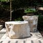 TimberHaus Log Patio Side Table in Roman Stone, , large