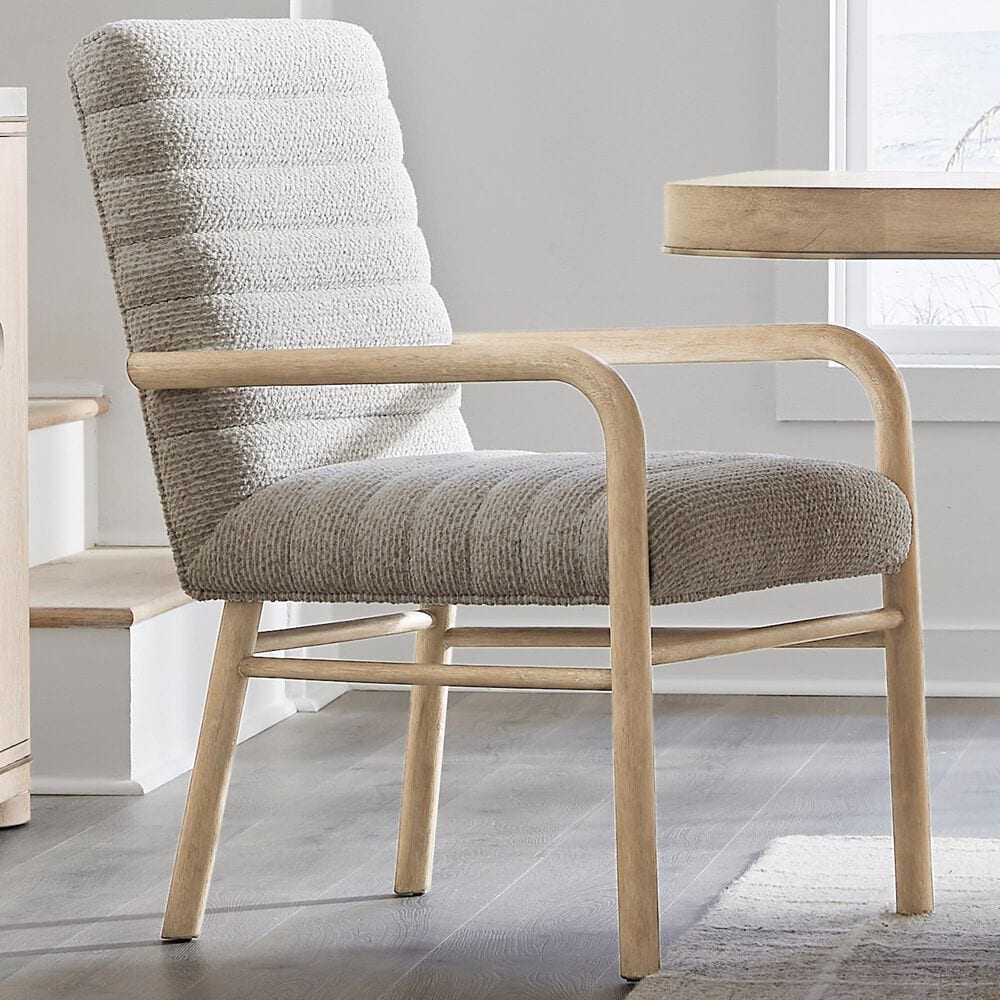 Chapel Hill Huntington Upholstered Dining Arm Chair in Beach Grass, , large