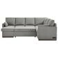 Lifestyle Solutions Edgewood Stationary Convertible Sleeper Sectional in Light Gray, , large