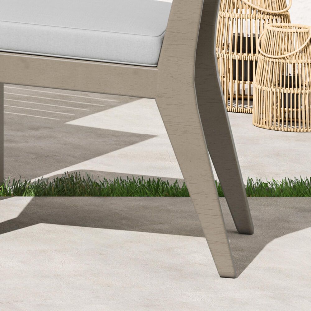 Homestyles Sustain Patio Dining Armless Chair with Gray Cushion in Stain Brown &#40;Set of 2&#41;, , large