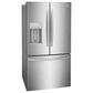 Frigidaire 4PC Kitchen Package with 7.8 Cu. Ft. Freestanding French Door Refrigerator, 30" Front Control Electric Range, 1.8 Cu. Ft. OTR Microwave, and 24" Built-In Dishwasher with DishSense in Stainless Steel, , large
