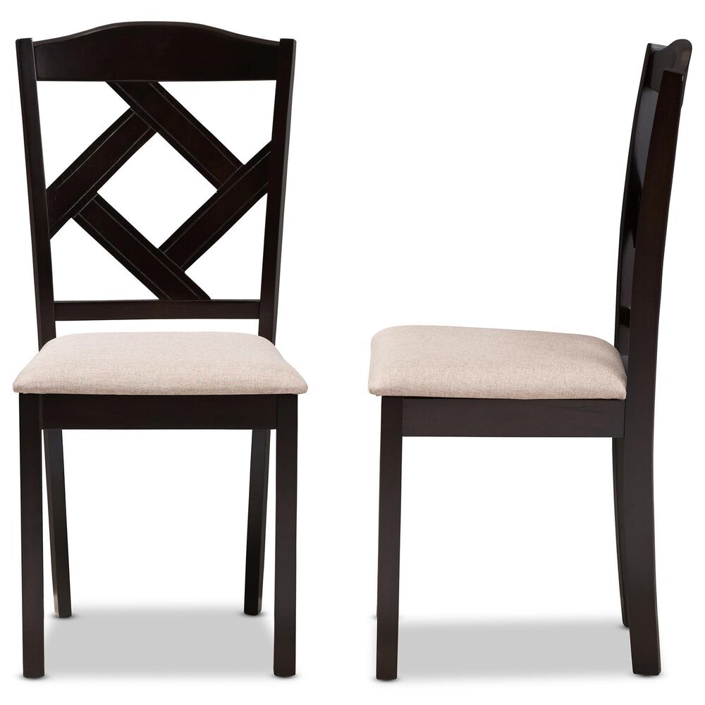 Baxton Studio Ruth Side Chair in Dark Brown (Set of 2), , large