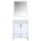 Lexora Home Jacques 30" Single Bathroom Vanity in Navy Blue with 2 cm White Quartz Top, Rectangular Sink and 28" Mirror, , large