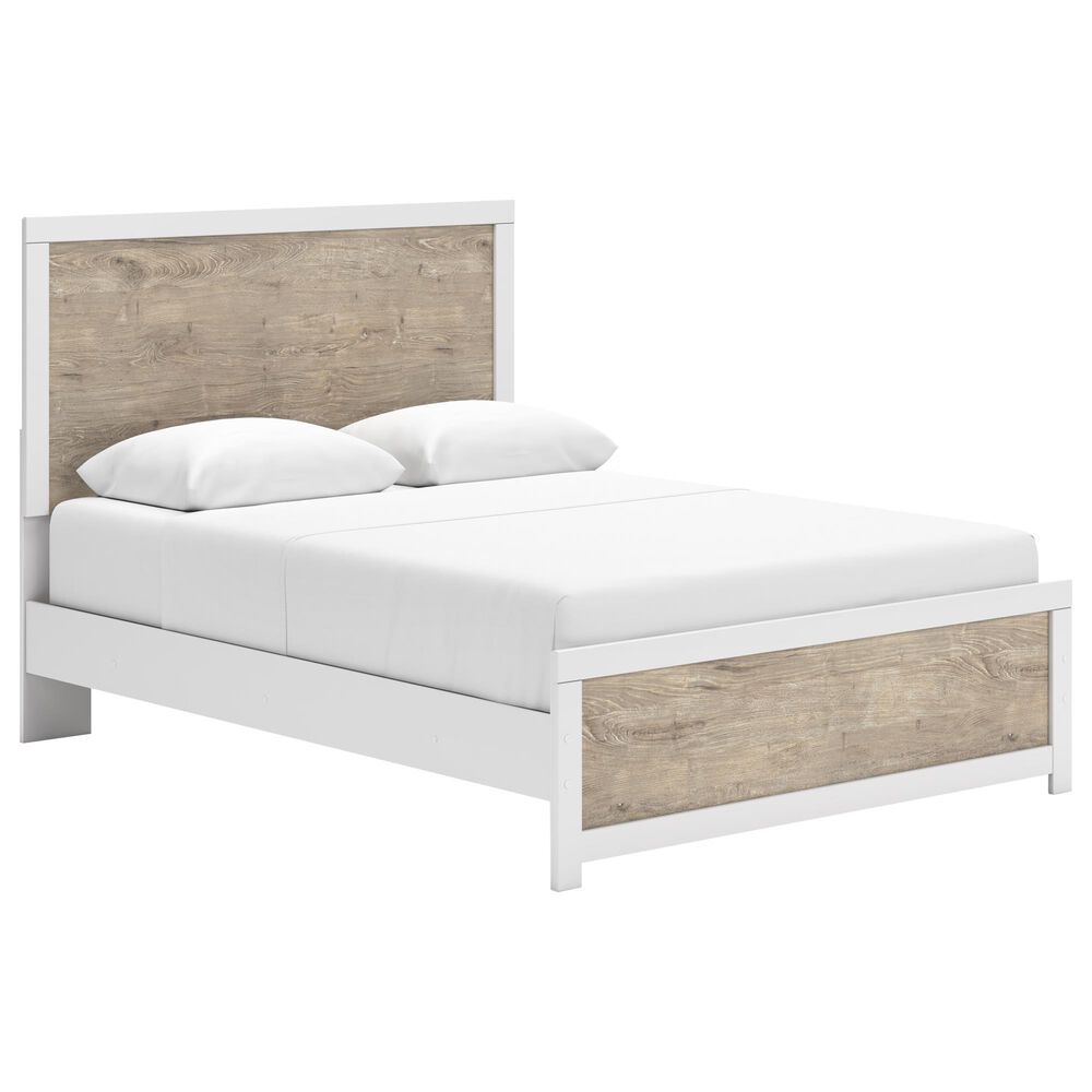 Ashley Charbitt 4-Piece Queen Panel Bedroom Set in Brown and Matte White, , large