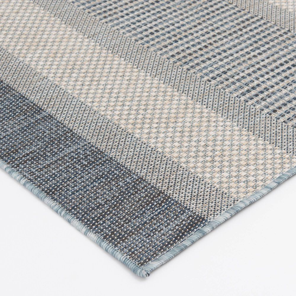 Central Oriental Melbourne Elletta 7&#39;10&quot; x 9&#39;10&quot; Vanilla and Lagoon Area Rug, , large