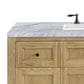 James Martin Vanities Breckenridge 48" Single Bathroom Vanity in Light Natural Oak with 3 cm Carrara White Marble Top and Rectangular Sink, , large