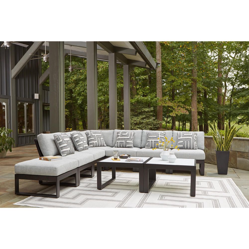 Ashley Beachloft 3-Piece Outdoor Sectional in Gray, , large