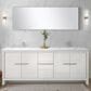 Lexora Home Lafarre 80" Double Bathroom Vanity in White with 2 cm White Cultured Marble Top and Rectangular Sinks, , large