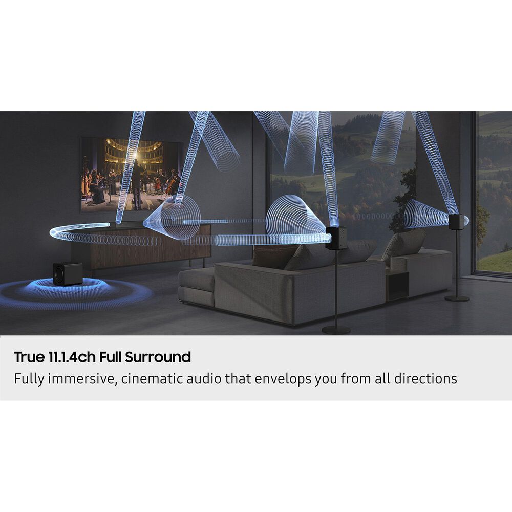 Samsung 100" Class QN80F QLED 4K Vision AI - Smart TV with Q-Series 11.1.4 Channel Soundbar System in Titan Black, , large