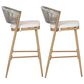Hearth and Haven 30" Outdoor Barstool with Maple Frame in Beige (Set of 2), , large
