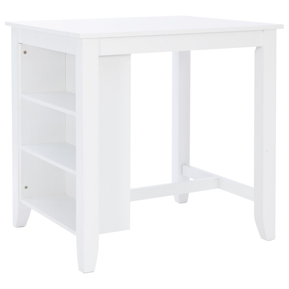 Linon Home Decor Mayfair Counter Height Space Saving Table in White - Table Only, , large