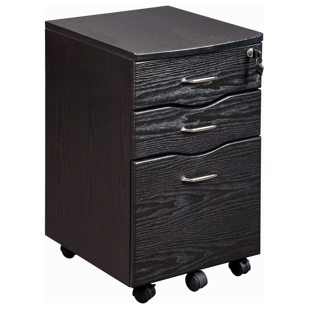 Rta Products Rolling Storage and File Cabinet in Espresso, , large
