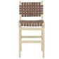 Maple and Jade Handmade Woven Kitchen Bar Stool with Brown Cushion in Light Brown, , large