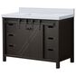 Lexora Home Marsyas 48" Single Bathroom Vanity in Brown with 2 cm White Cultured Marble Top and Rectangular Sink, , large