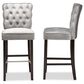 Baxton Studio Daphne Bar Stool with Dark Grey Velvet Cushion in Dark Brown (Set of 2), , large