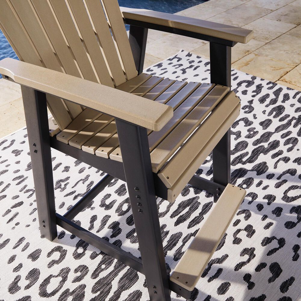 Ashley Fairen Trail Patio Counter Stool in Driftwood and Black (Set of 2), , large