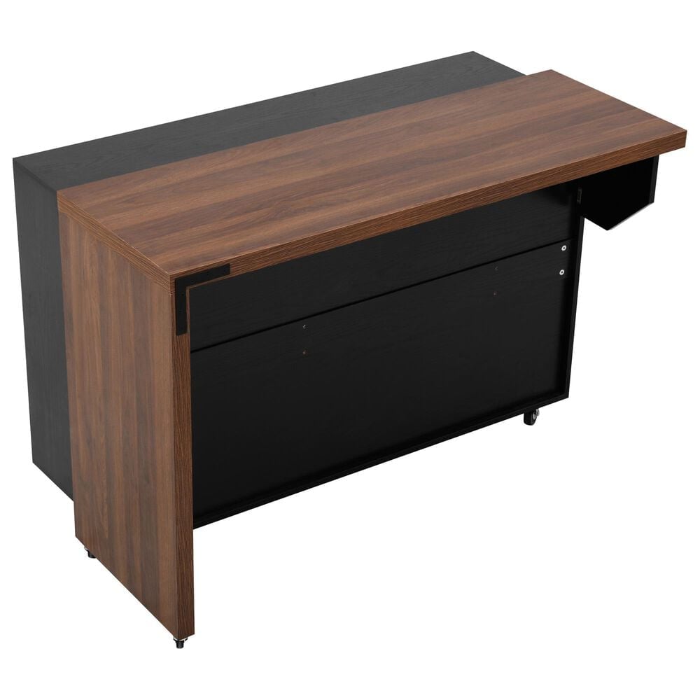 HOMLUX 102" Kitchen Island with Extendable Dining Table in Black, , large
