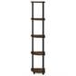 HOMLUX 5-Tier Modern Tall Corner Open Bookshelf in Amber Pine and Black, , large
