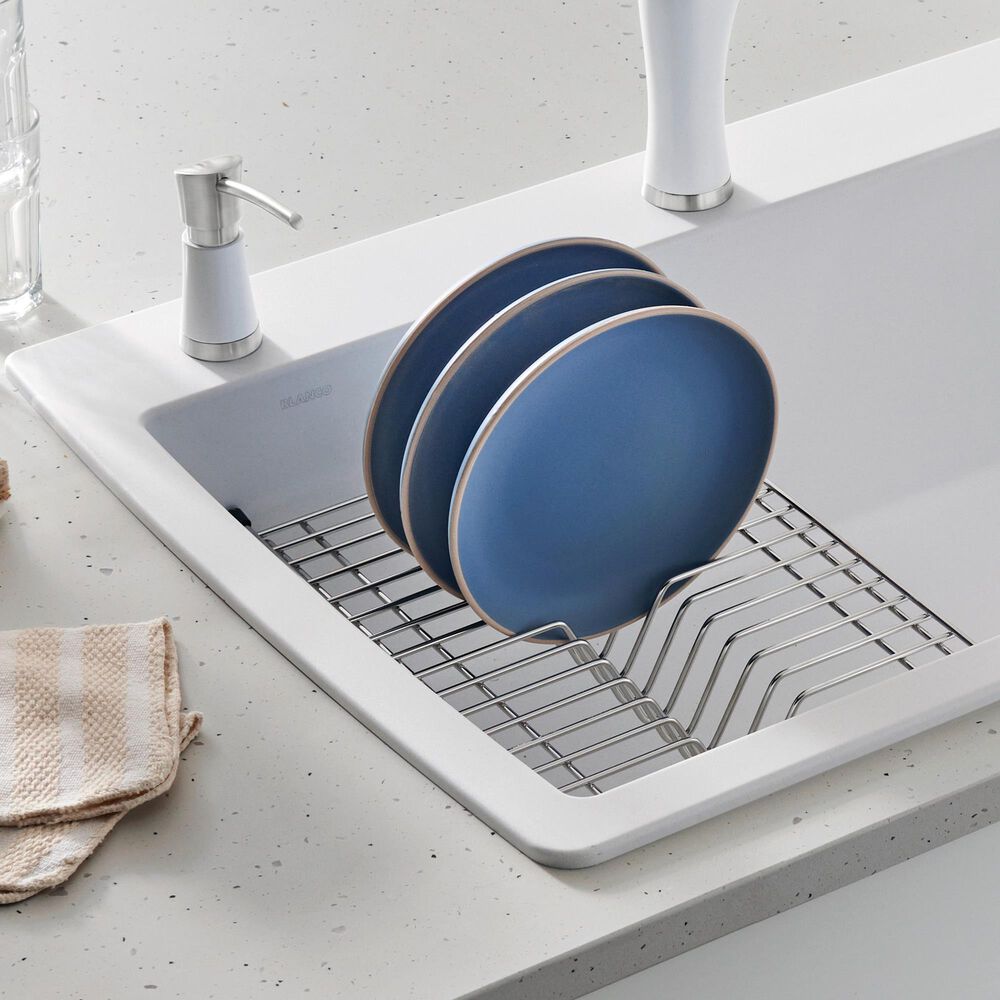Blanco Diamond Floating Dish Rack for 60/40 Double Bowl and Super Single Kitchen Sinks in Stainless Steel, , large
