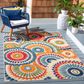 Safavieh Cabana CBN382M 3" x 5" Blue and Ivory Indoor/Outdoor Area Performance Rug, , large