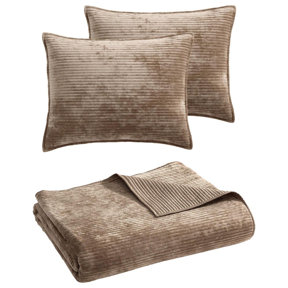 Hallmart Collectibles Reese 3-Piece King Coverlet Set in Taupe, , large