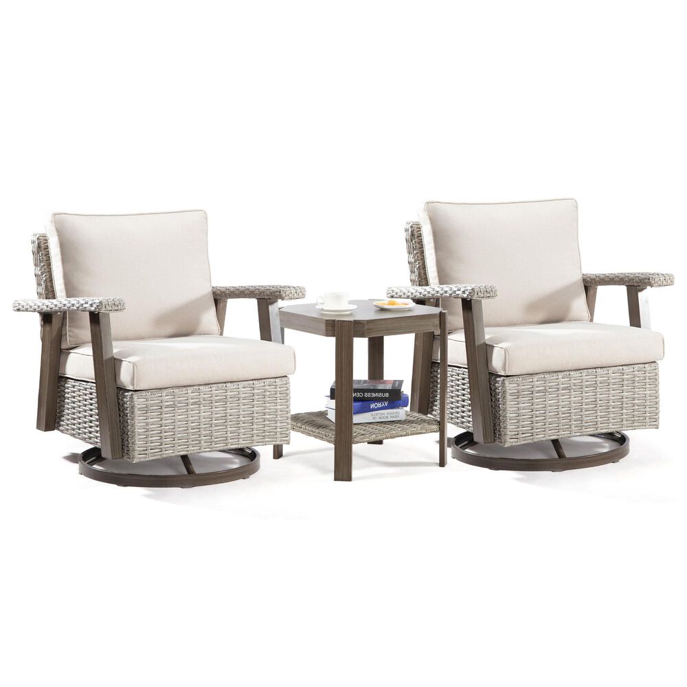 Sunwell Garden 3-Piece Patio Chat Set in Beige, , large