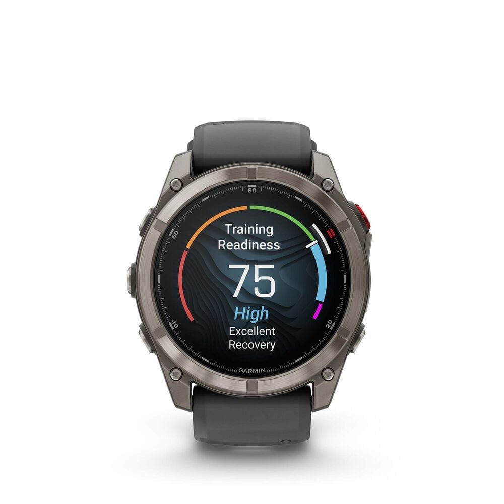 Garmin Fenix 8 Pro Sapphire AMOLED Smartwatch 51mm Titanium Case with Graphite Black Silicone Band, , large
