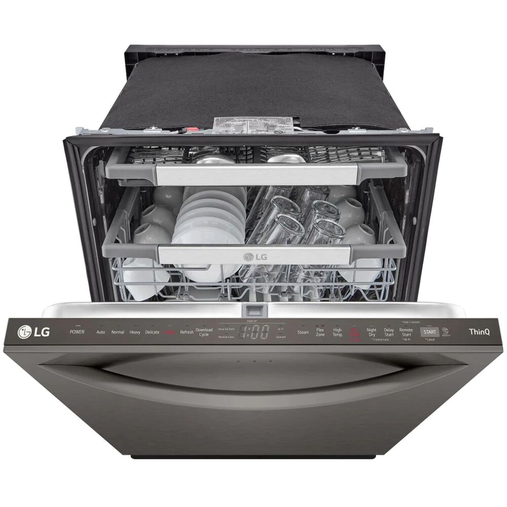 LG 24&quot; Top Control Smart Dishwasher with TrueSteam and QuadWash Pro in Black Stainless Steel, , large