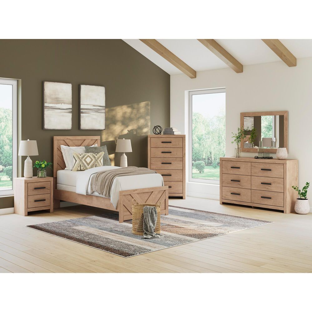 Ashley Sanginlane Dresser Mirror in Light Oak, , large