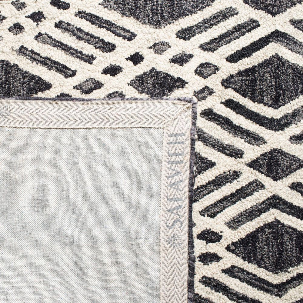 Safavieh Micro-Loop MLP155H 2&#39;3&quot; x 7&#39; Charcoal and Ivory Runner, , large