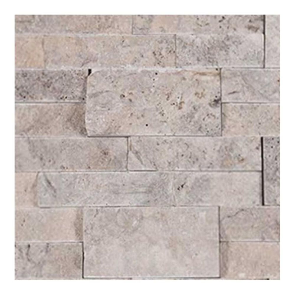 MS International Silver Travertine 6" x 24" Natural Stone Tile, , large