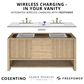James Martin Hudson 60" Single Bathroom Vanity in Honey Oak with 3 cm Tajnar Eclos Top, Rectangular Sink and FreePower Wireless Charger, , large