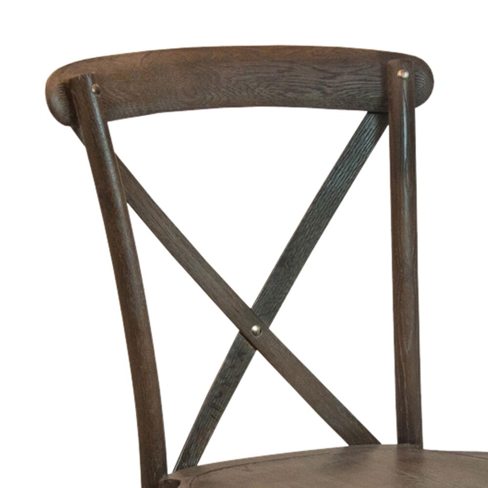Flash Furniture Advantage X-Back Dining Side Chair in Dark Driftwood, , large