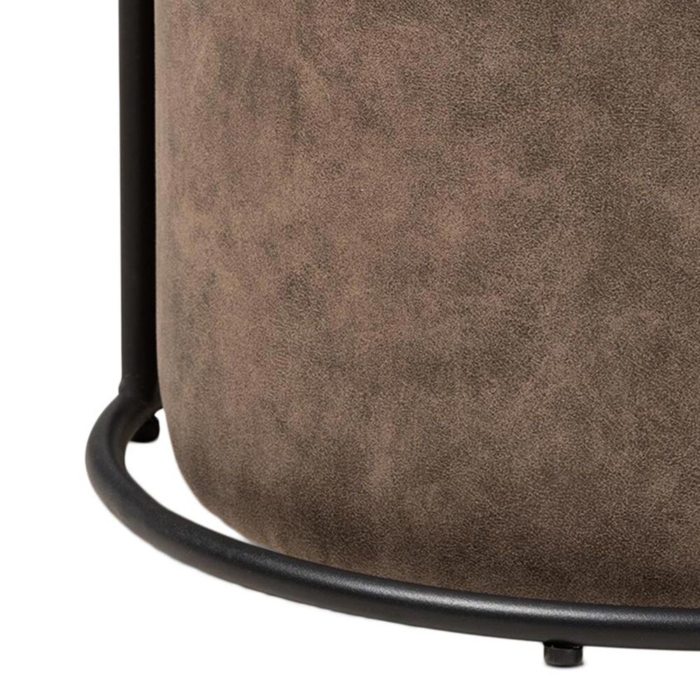 Baxton Studio Kira 2-Piece Nesting Table &amp; Ottoman Set in Grey/Brown/Black, , large