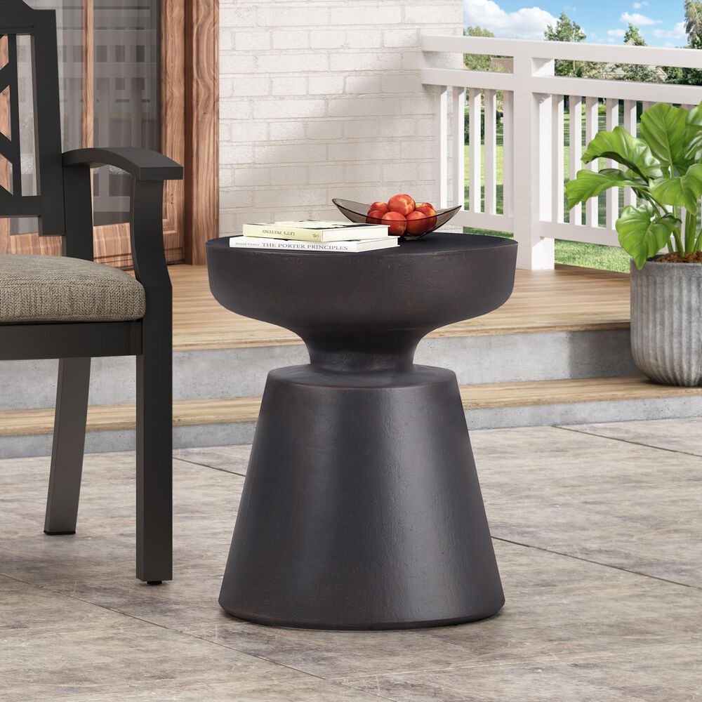 Hearth and Haven Round Patio Side Table in Copper, , large