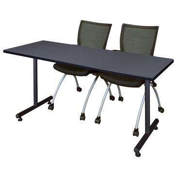 Regency Global Sourcing Kobe 3-Piece Training Table Set in Grey/Black, , large