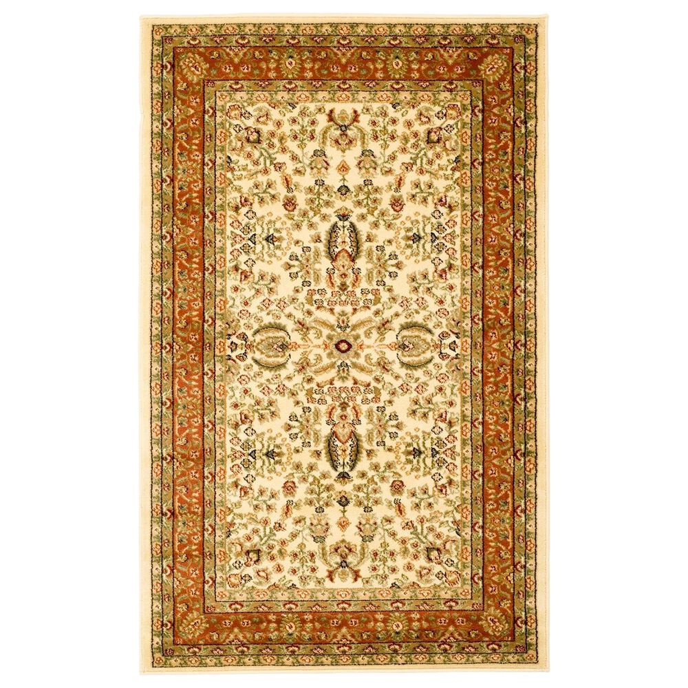 Safavieh Lyndhurst LNH214 4" x 6" Ivory and Rust Area Rug, , large