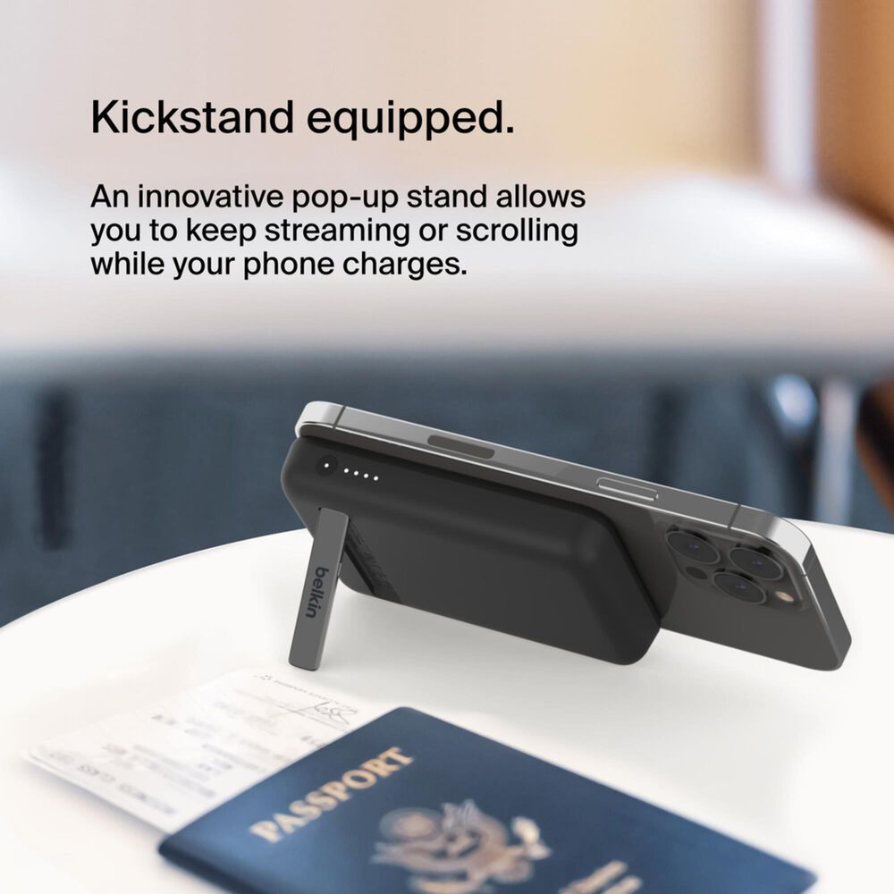 Belkin BoostCharge Magnetic Wireless Power Bank with Stand in Black, , large