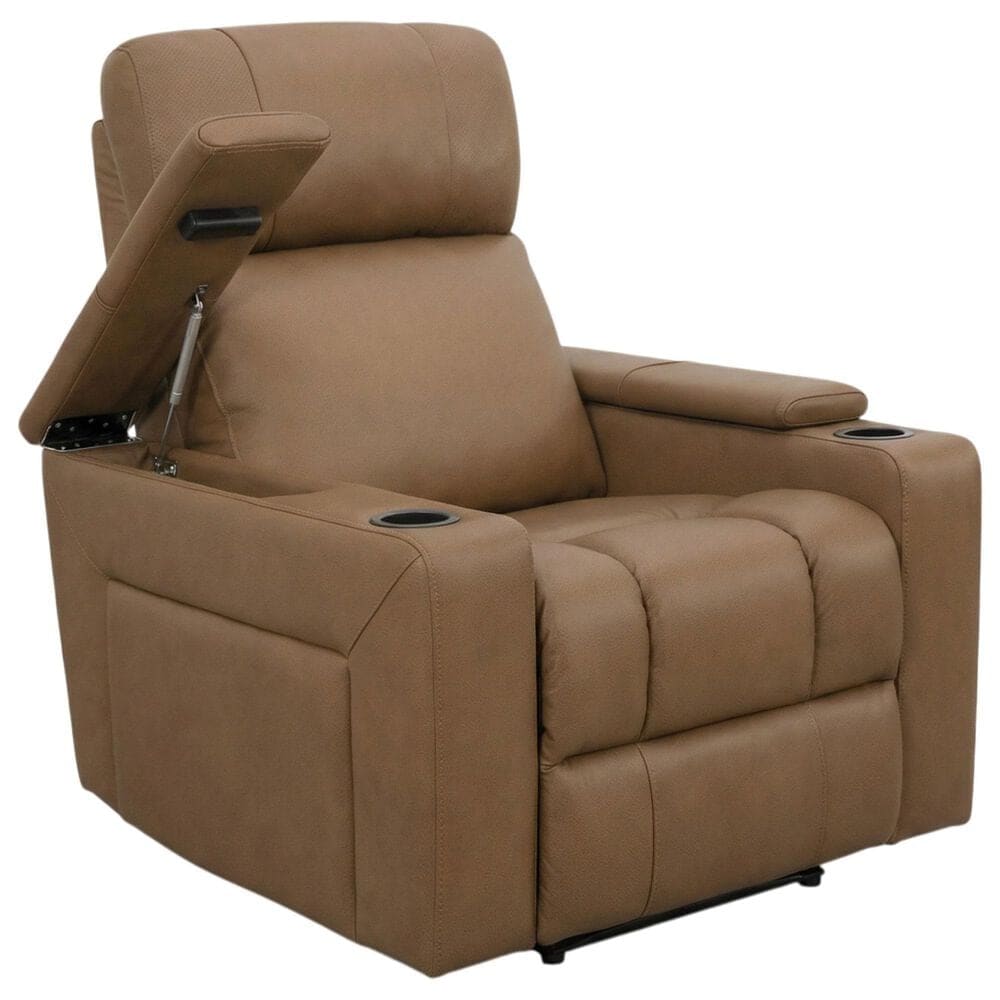 Oxford Furniture Power Recliner with 3D Immersive Sound System in Naples Camel, , large