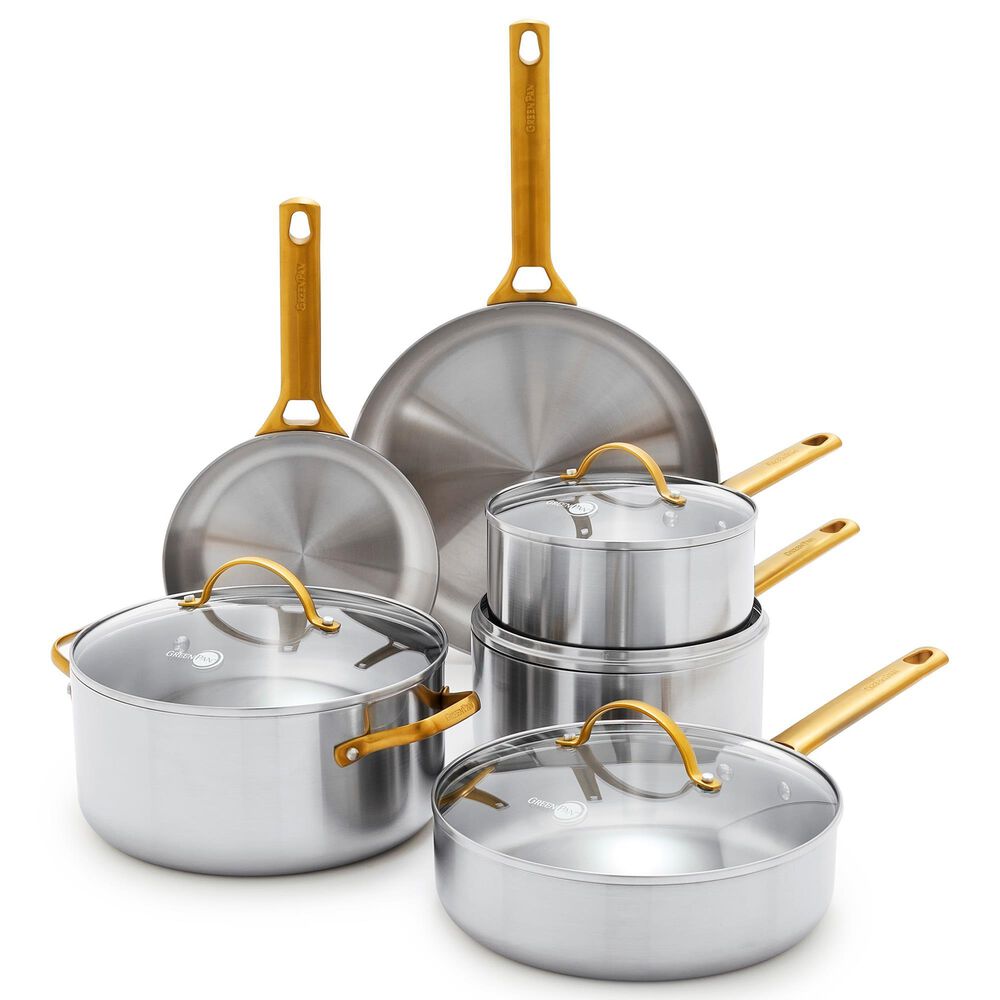 Green Pan Reserve 10-Piece Cookware Set in Stainless Steel, , large