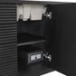 James Martin Vanities Myrrin 48" Vanity in Carbon Oak with 3 cm Arctic Fall Solid Surface Top, , large