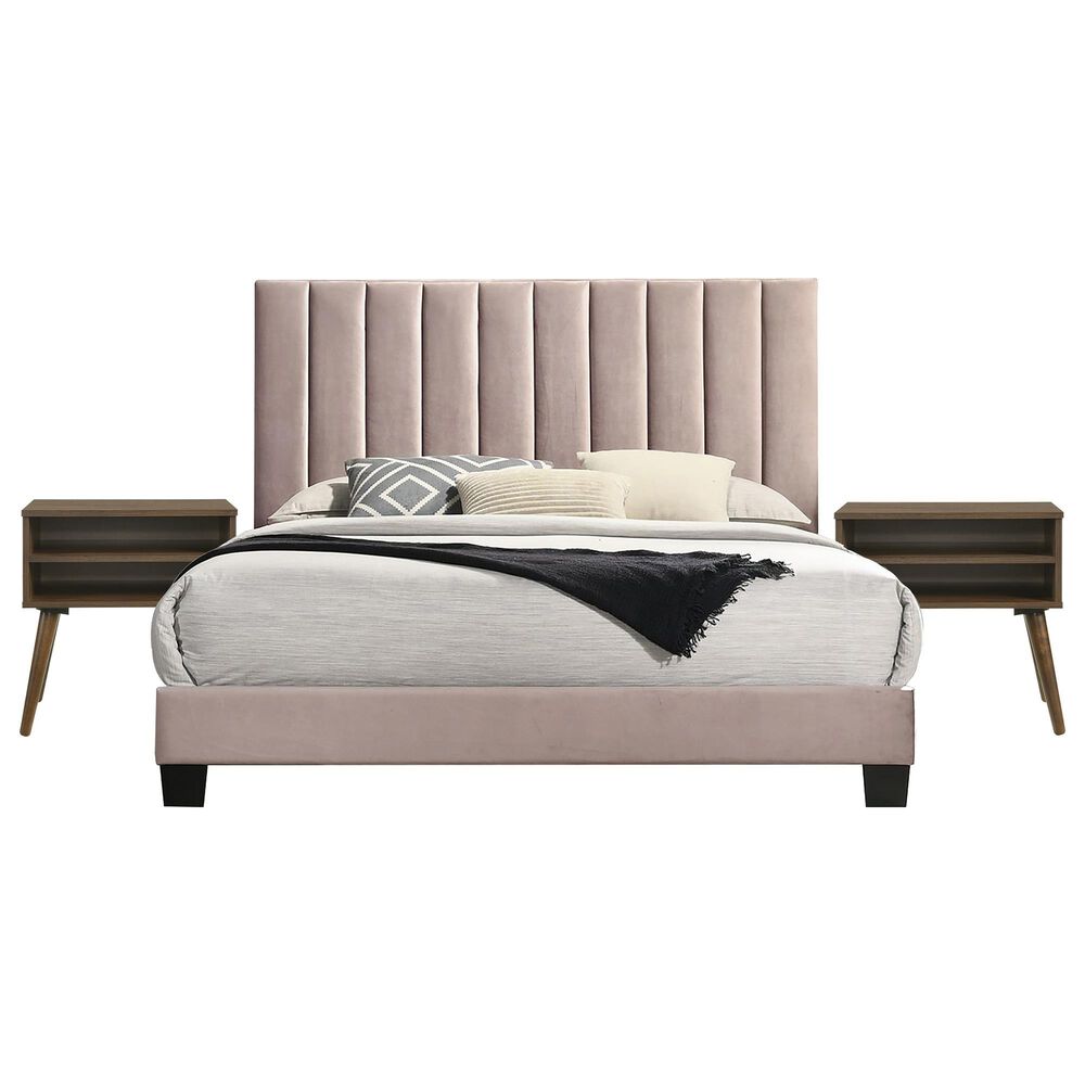 Mayberry Hill Coyote 3 Piece Queen Bedroom Set in Carrol Blush, , large