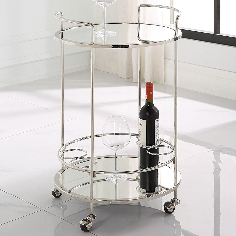 Uttermost Spritz Bar Cart in Polished Chrome, , large
