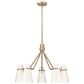 Golden Lighting Reeva 5-Light Chandelier with White Shade in Modern Brass, , large