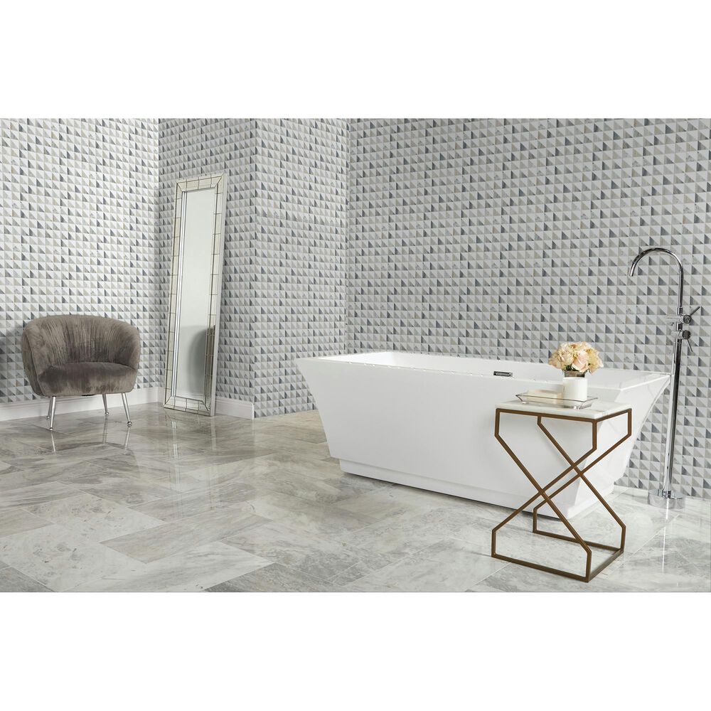 Dal-Tile Gamma Azure Blend 12&#39;&#39; X 12&#39;&#39; TRIANGLE Natural Stone Mosaic Sheet, , large