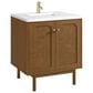 James Martin Laurent 30" Single Bathroom Vanity in Honey Oak with Single Hole 3 cm White Zeus Silestone Top and Rectangular Sink, , large