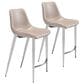 Zuo Modern Magnus Counter Stool in Gray and Silver (Set of 2), , large